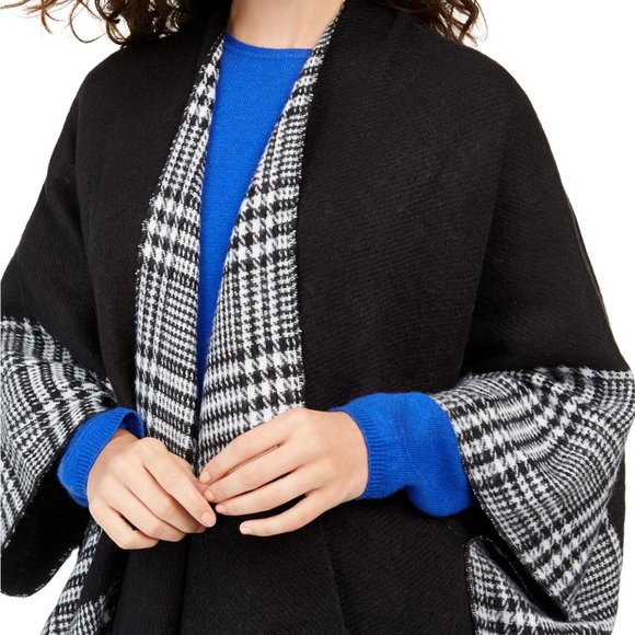 Charter Club Reversible Plaid Colorblocked Topper - Picture 2 of 8